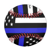 Balle De Baseball Ligne Bleue Mince & Police du drapeau américain / (Dos)
