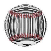 Balle De Baseball Lignes noires et blanches Monogrammes (Dos)