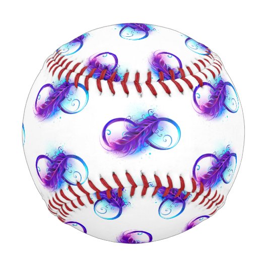 Balle De Baseball L'infini avec plume violette (Devant)