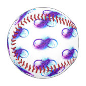 Balle De Baseball L'infini avec plume violette (Devant Gauche)