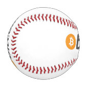 Balle De Baseball Logo Bitcoin grand avec symbole Bitcoin orange (Devant Gauche)