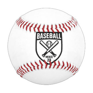 Balle De Baseball Logo de bouclier de baseball personnalisé Nom et N