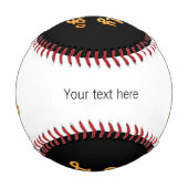 Balle De Baseball Logo de l'entreprise texte blanc noir (Devant)