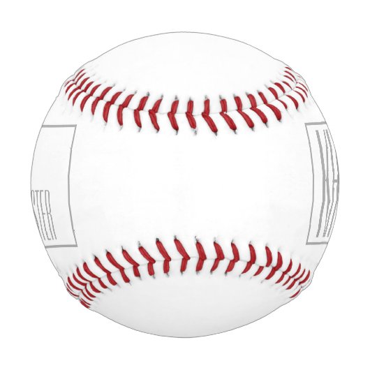Balle De Baseball Logo Moderne Grey Initiales & Nom (Devant)