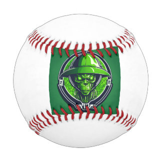 Balle De Baseball Logo sportif avec un alien vert