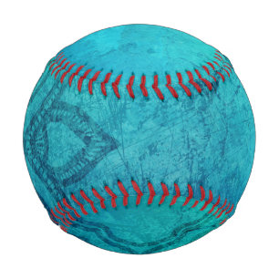 Balle De Baseball Lotus texturé bleu