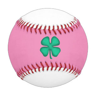 Balle De Baseball Lucky 4 Leaf Irish Clover baseball rose