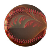Balle De Baseball Lumineuse Abstrait moderne orange rouge fractal (Devant Gauche)