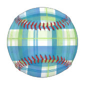 Balle De Baseball Madras Plaid Green et Blue (Dos)