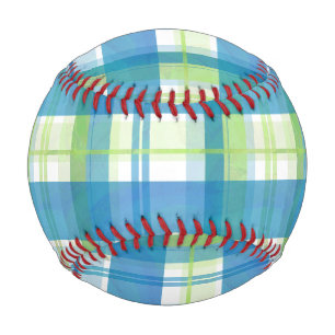 Balle De Baseball Madras Plaid Green et Blue