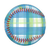 Balle De Baseball Madras Plaid Green et Blue (Devant Gauche)