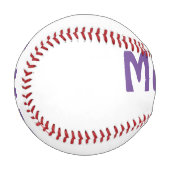 Balle De Baseball Mama mères heureuses rétro violet ajouter nom text (Devant Gauche)