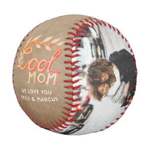 Balle De Baseball Maman Cool Lettre Manuscrite Mère Beige Rustique P