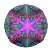 Balle De Baseball Mandala Colorful Striant Fractal Art Kaleidoscope (Dos)