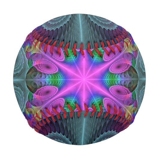 Balle De Baseball Mandala Colorful Striant Fractal Art Kaleidoscope (Devant)