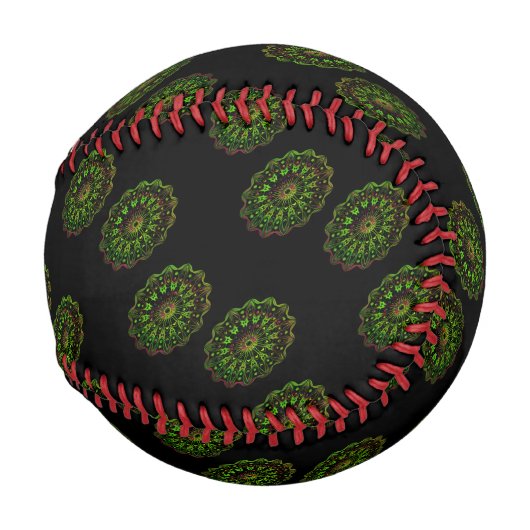 Balle De Baseball mandala vert et rose (Devant Droite)