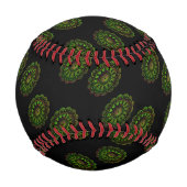 Balle De Baseball mandala vert et rose (Dos)