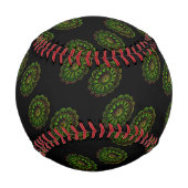Balle De Baseball mandala vert et rose (Devant)