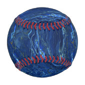 Balle De Baseball Marbre acrylique bleu marine et marbre d'or Faux (Devant)