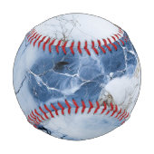 Balle De Baseball marbre bleu abstrait motif côtier (Dos)