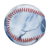 Balle De Baseball marbre bleu abstrait motif côtier (Devant Gauche)