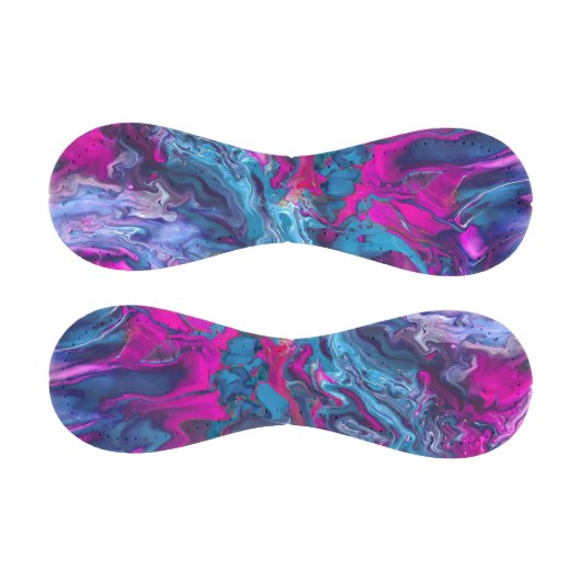 Balle De Baseball Marbre bleu et rose Acrylique Abstraction (Panneaux)