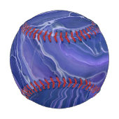 Balle De Baseball Marbre bleu lavande Acrylique Abstrait (Devant)