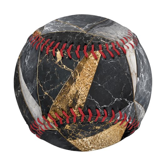 Balle De Baseball Marbre Noir d'Émeraude de Luxe (Dos)