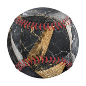 Balle De Baseball Marbre Noir d'Émeraude de Luxe (Devant)