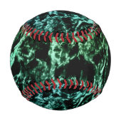 Balle De Baseball Marbre vert sur noir (Devant)
