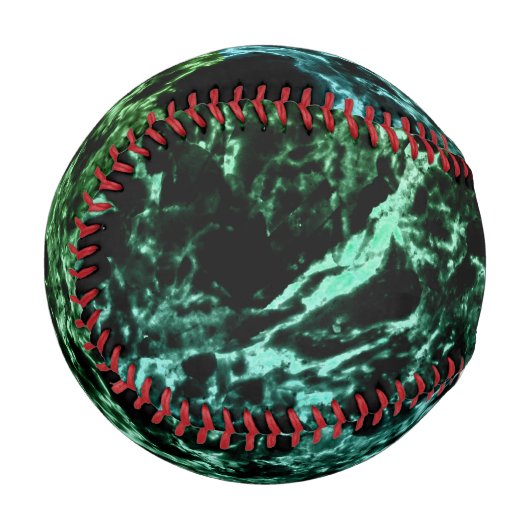Balle De Baseball Marbre vert sur noir (Devant Gauche)