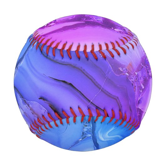 Balle De Baseball Marbre Violet Exotique  (Devant)