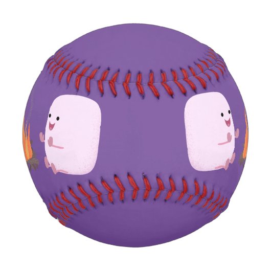Balle De Baseball Marshmallows mignons roses par dessin animé sur le (Devant)