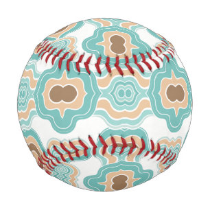 Balle De Baseball Médaillon brun/tan/bleu coloré