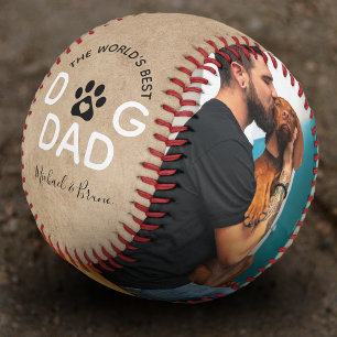 Balle De Baseball Meilleur Chien Papa 2 photo du monde rustique