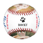 Balle De Baseball Meilleur Chien Papa Devis Photo Collage Amoureux d (Dos)