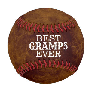 Balle De Baseball Meilleur Gramps jamais sur la texture en cuir faux