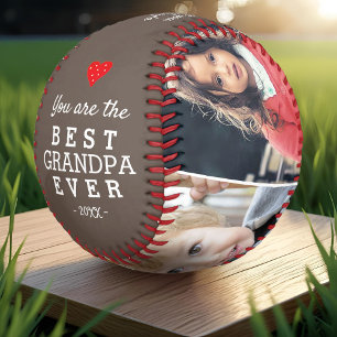 Balle De Baseball Meilleur Grand-Père Cœur 4 Collage de Photos