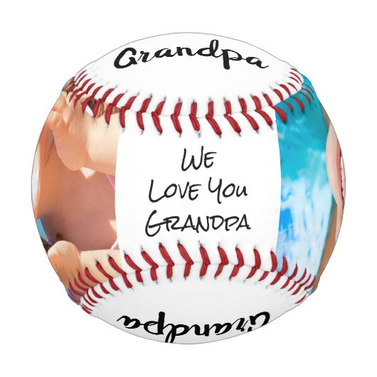 Balle De Baseball Meilleur grand-père du monde Photos personnalisées (Devant)