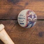 Balle De Baseball Meilleur Grand-Père | Photo grand-père personnalis<br><div class="desc">Créez un cadeau personnalisé génial pour Grand-Père cette Fête des pères ou la Journée des grands-parents avec cette photo de base-ball personnalisée cool pour grand-père. Design unique pour les grands-pères amateurs de sport présente "Best Grand-père Ever" en lettres bleues avec l'année en dessous. Customisez avec un message personnel spécial en...</div>