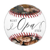 Balle De Baseball Meilleur Opa Ever Script Fête des pères 4 Photo Co (Dos)