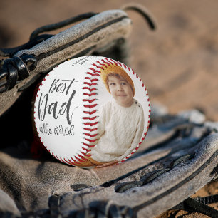 Balle De Baseball Meilleur Papa Collage de Deux Photos Lettrées à