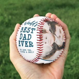 Balle De Baseball Meilleur Papa du Monde 3 Collage de Photos Souveni
