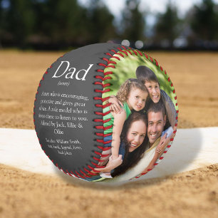 Balle De Baseball Meilleur Papa du Monde Définition 2 Photo Fun Gris