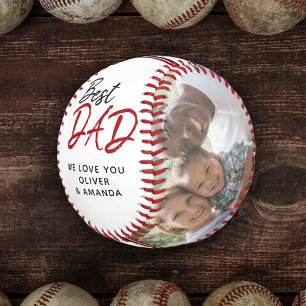 Balle De Baseball Meilleur Papa Écriture Moderne Photo de la Fête de