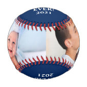 Balle De Baseball Meilleur papa Ever 2 photo bleu (Devant)