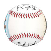 Balle De Baseball Meilleur Papa Ever Script 2x Photo (Dos)