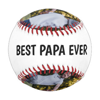 Balle De Baseball Meilleur Papa Ever Script Fête des pères Photo Col