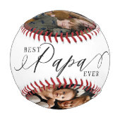 Balle De Baseball Meilleur Papa Ever Script Fête des pères Photo Col (Dos)