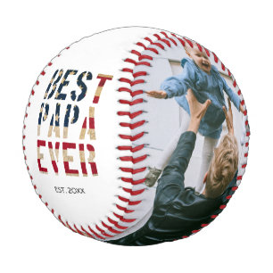 Balle De Baseball Meilleur Papa Jamais American Flag 2 Photo personn